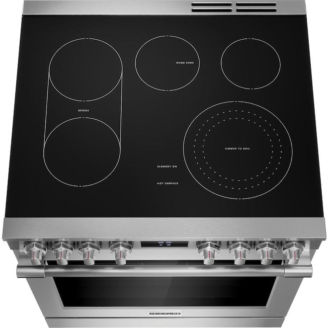 Cuisinière électrique autoportante Frigidaire four convection 6,2 pi³ 5 éléments surface lisse 30 po, acier inoxydable