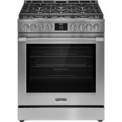 Frigidaire 30-in 6-Burner 6-ft³ Self and Steam-Clean Convection Oven Freestanding Gas Range - Stainless Steel