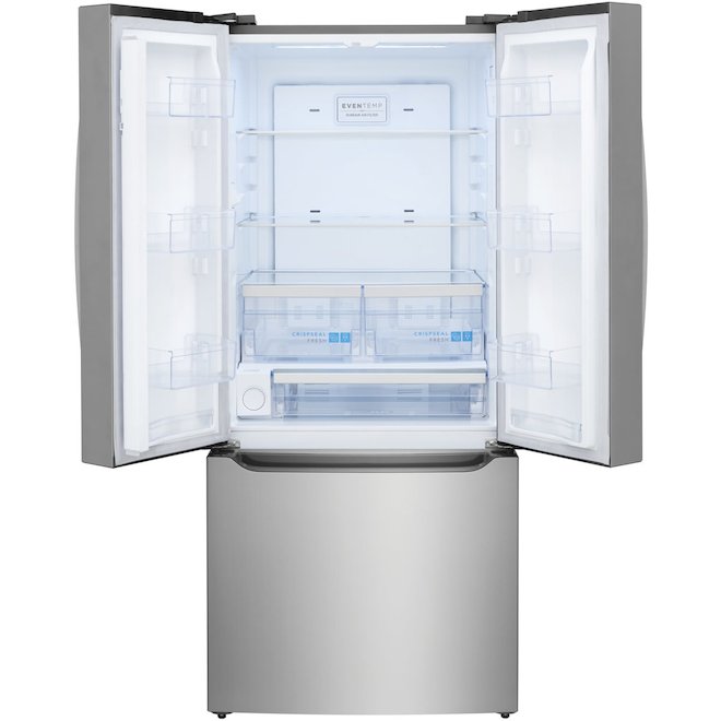 Réfrigérateur deux portes 20 pi³ Frigidaire standard en acier inoxydable distributeur glace/eau, ENERGY STAR®