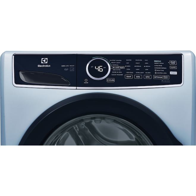 Laveuse à chargement frontal 5,2 pi³ Electrolux empilable à cycle vapeur, bleu