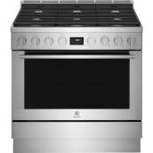 Electrolux 36-in 4.4-ft³ 6-Burner Convection Oven Freestanding Dual-Fuel Range - Stainless Steel