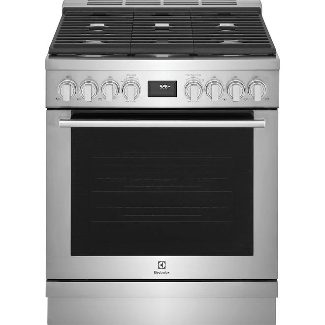 Electrolux 30-in 4.5-ft³ 5-Burner Convection Oven Freestanding Gas Range - Stainless Steel