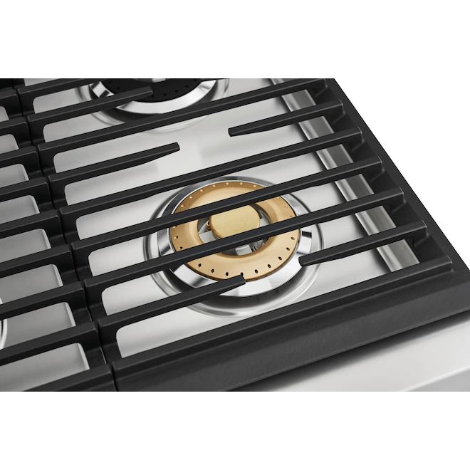 Cuisinière à gaz autonome 4,4 pi³ Electrolux 36 po 6 brûleurs four convection, acier inoxydable.