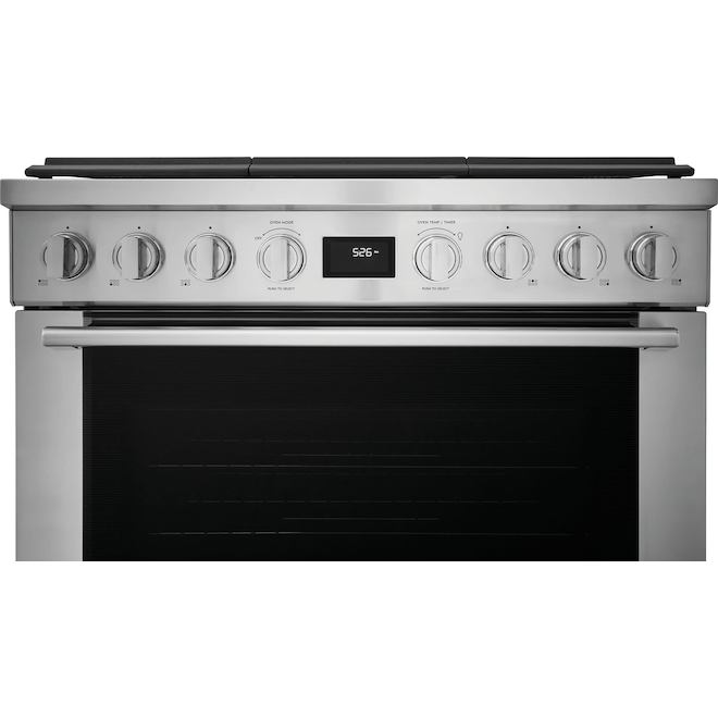 Cuisinière à gaz autonome 4,4 pi³ Electrolux 36 po 6 brûleurs four convection, acier inoxydable.