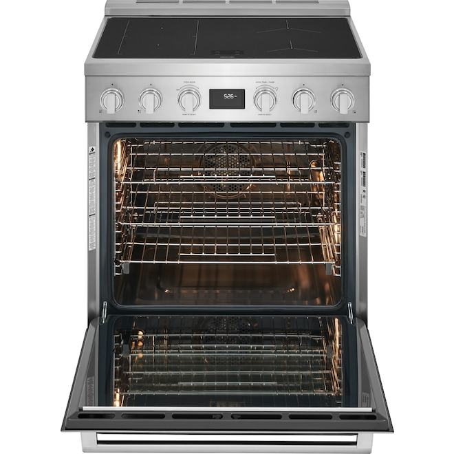 Cuisinière à induction autonome 30 po Electrolux 4 éléments four convection nettoyage vapeur 4,6 pi³, acier inoxydable.