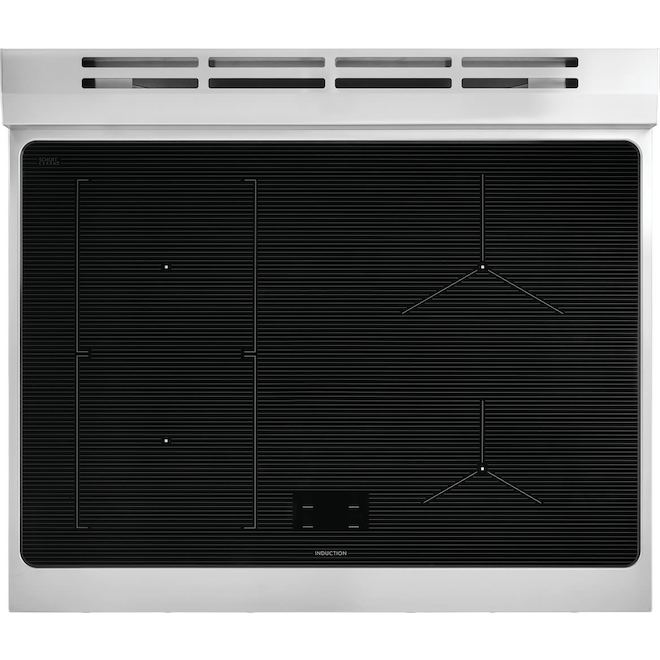 Cuisinière à induction autonome 30 po Electrolux 4 éléments four convection nettoyage vapeur 4,6 pi³, acier inoxydable.