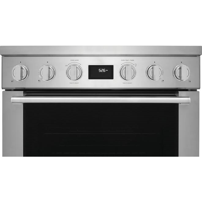 Cuisinière à induction autonome 30 po Electrolux 4 éléments four convection nettoyage vapeur 4,6 pi³, acier inoxydable.