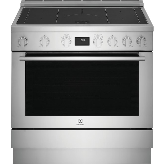 Cuisinière à induction autonome 36 po Electrolux 5 éléments four convection nettoyage vapeur 4,4 pi³, acier inoxydable.