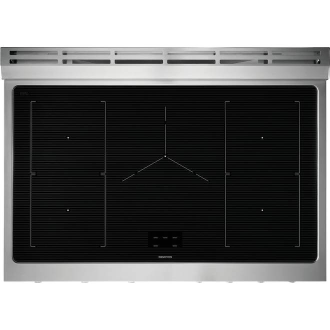 Cuisinière à induction autonome 36 po Electrolux 5 éléments four convection nettoyage vapeur 4,4 pi³, acier inoxydable.