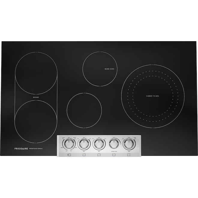 Frigidaire Professional Electric 36-in Cooktop in Glass-Ceramic with 5 Elements - Black