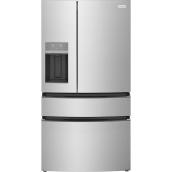 Frigidaire 36-in French Door Refrigerator with Drawer and Bottom Freezer 26-cu-ft - Grey