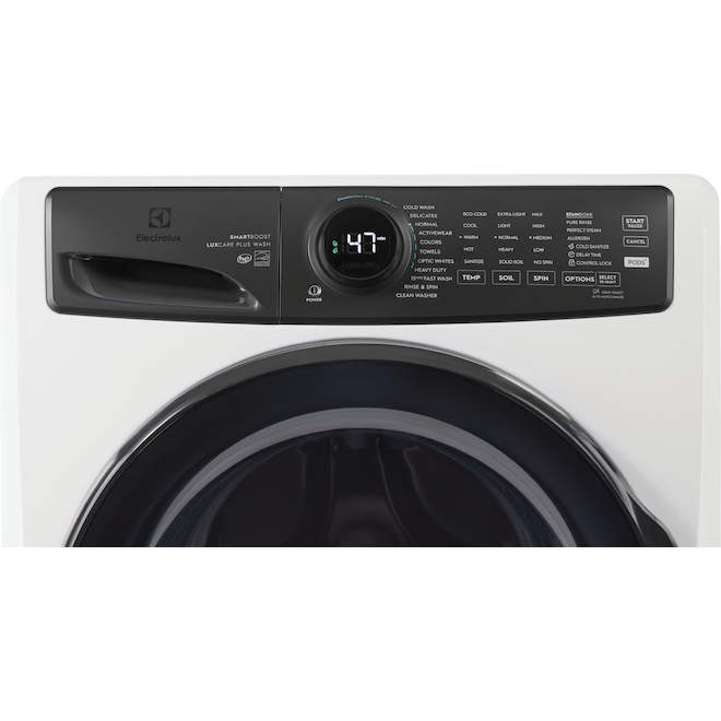 Electrolux Front Load Washer 5.2-ft³ 27-in with SmartBoost Technology and Optic Whites - White