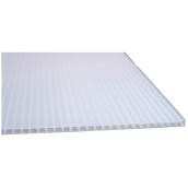 EM Plastic Hi-Core Corrugated Sheet - Polypropylene - White - 8-ft L x 4-ft W