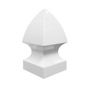 Classic Gothic-Style Fence Cap - 5-in L x 5-in W - PVC - White