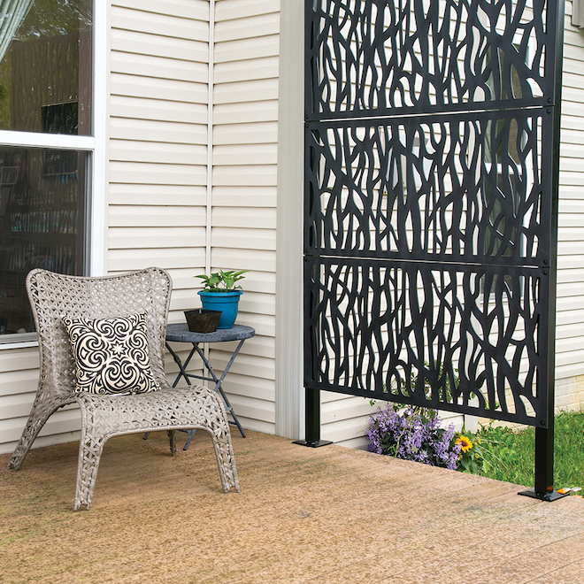 Decorative Panel Morse Indoor/Outdoor 2\' X 4\' Black | craft-ivf.com