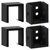 Ensemble de support de rampe en métal Excalibur, noir, thermolaqué, 2 po l. x 2 po L., 4/paquet
