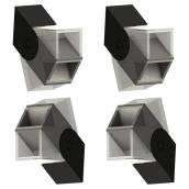 Ensemble de support à angle/escalier en métal Excalibur, noir satiné, thermolaqué, 2 po l. x 2 po L.