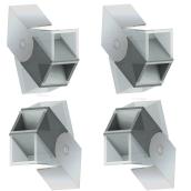 Ensemble de 4 supports pour rampe d'escalier, argent