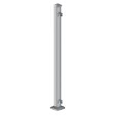 Poteau de fin en fer, 38", argent