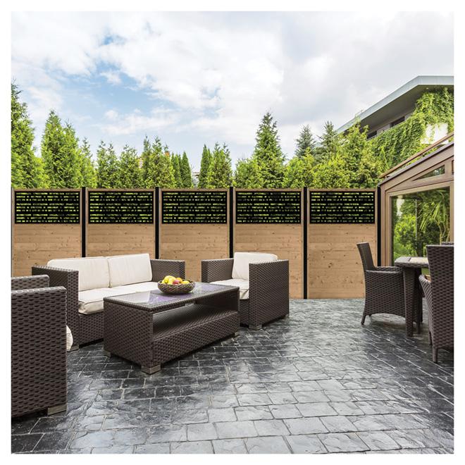 Privacy Panel Morse - 72-in x 48-in - Brown and Black