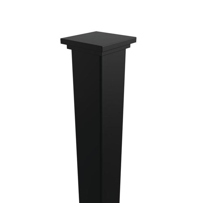 Barrette 2-in x 2-in x 76-in Matte Black Powder-Coated Steel Surface Fence Post