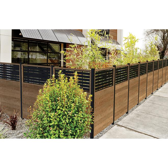 Barrette 2-in x 2-in x 76-in Matte Black Powder-Coated Steel Surface Fence Post