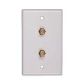 Double Coaxial Cable Wall Plate - White