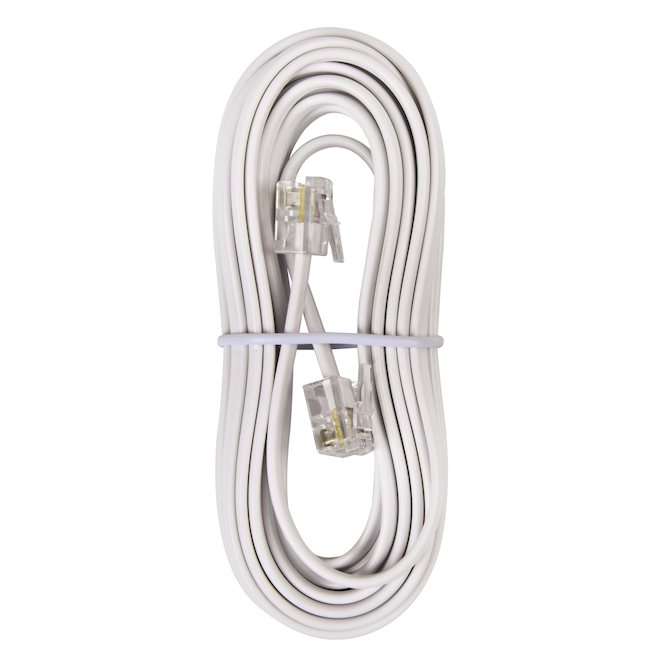 RCA Modular Line Cord White 12-ft