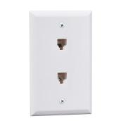 Double Wall Plate for Telephone - White