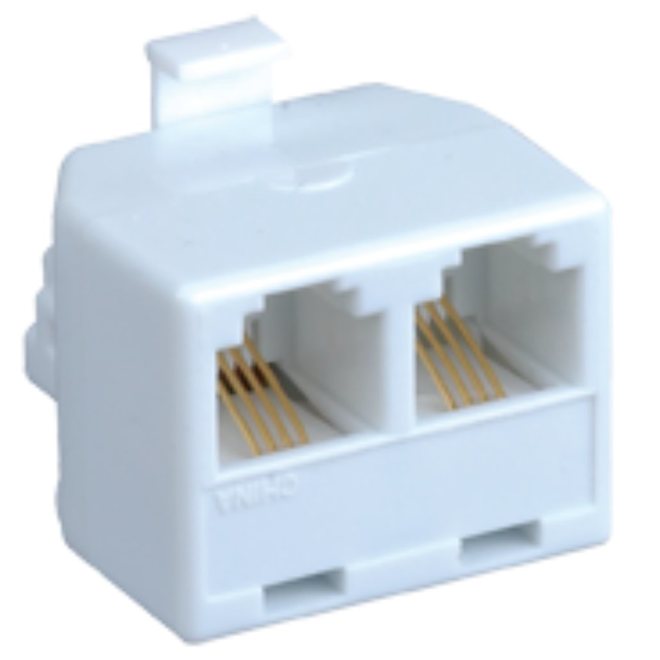 RCA 2-in-1 Modular Adapter RJ11 and RJ14 White