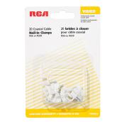 RCA Coaxial Cable Clamp Nail-In White 20-Pack