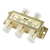 4-Way Coaxial Signal Cable Splitter - 2.4 GHz - Gold