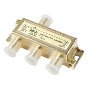 3- Way Coaxial Signal Cable Splitter - 2.4 GHz - Gold