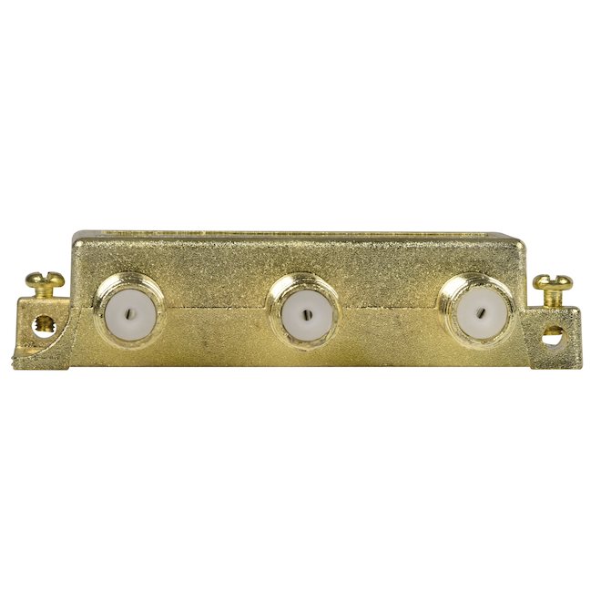 RCA 3- Way Coaxial Cable Splitter 2.4 GHz - Gold