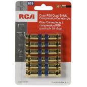 F-Type Connector for Coaxial Cable - Twist - Gold - 12/PK