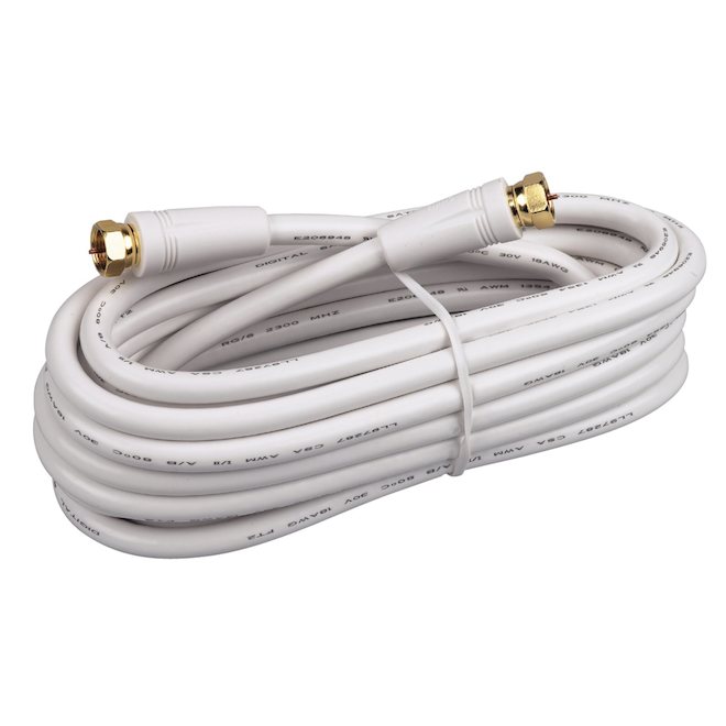 RCA RG6 Coaxial Cable 25-ft White