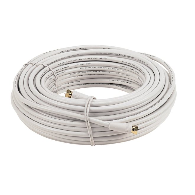 ケーブル　RG6 Cable 100ft Commercial Electric Câble coaxial quadruple blindé noir RG-6
