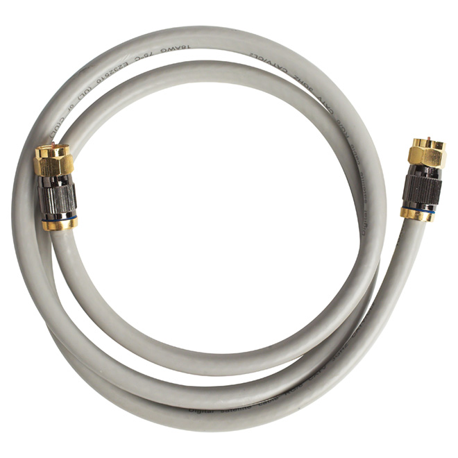 RCA High Quality Coaxial Cable 6' Grey CDH6QCF RONA