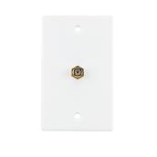 RCA Wall Plate for Coaxial Cable White Plastic