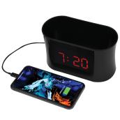 RCA Alarm Clock Caddy with USB Charge - Black