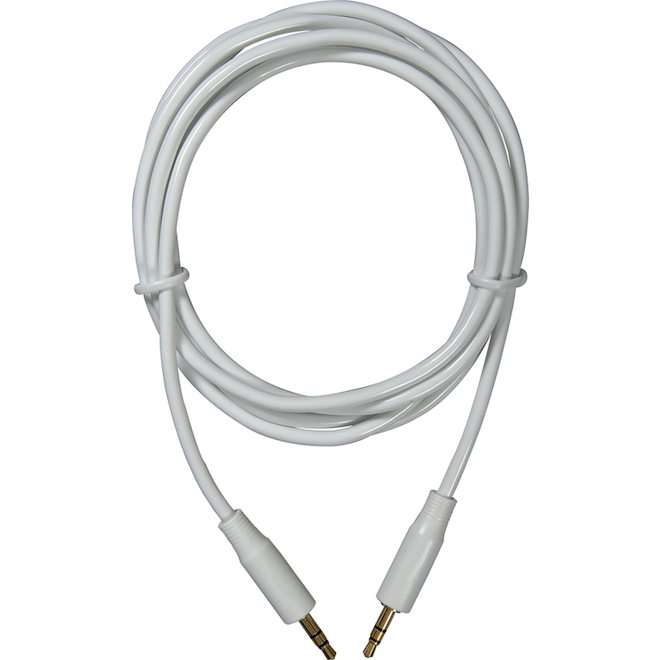 Câble audio 3,5 mm de Jensen, blanc, 6 pi