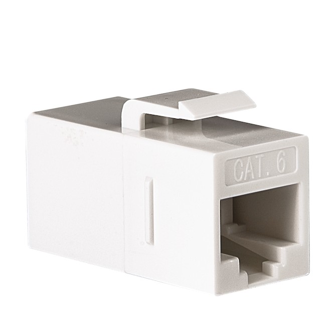 Coupleur de ligne CAT5E/6 de RCA, blanc