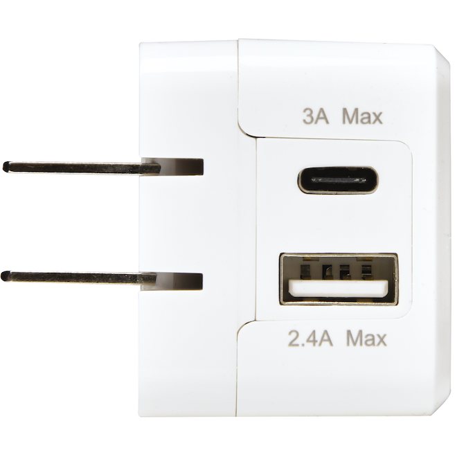 Jensen USB Type-A and Type-C Charger 3.4 A - White