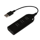 Jensen USB-A to 4 Port USB-A Hub - Black