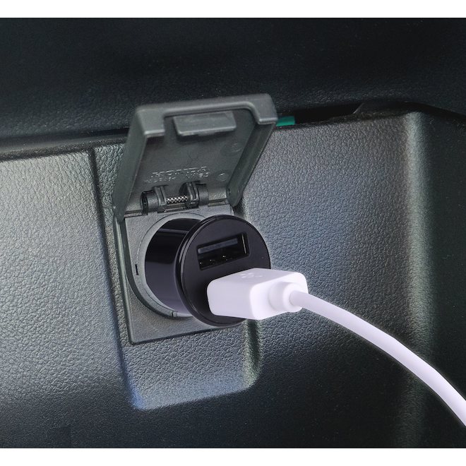 Jensen USB Car Charger - 2 plugs - Black