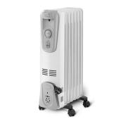 Radiateur à l'huile, 7 ailettes, 1500 W, acier/plastique, blanc