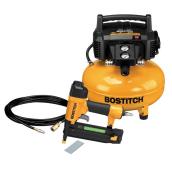 Bostitch Air Compressor and 18-Gauge Nailer Kit - Electric - 6-gal. - Steel - Black and Yellow