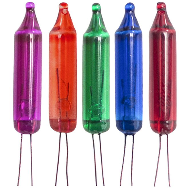 Mini-ampoules décoratives de remplacement M5 Holiday Living multicolores de  2,5 W, 5/pqt