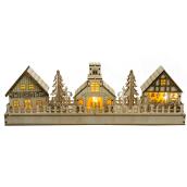 Village de Noël en bois illuminé