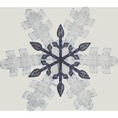 Flocon de neige illuminé Holiday Living, DEL, 46 po, métal/tissu, blanc/bleu